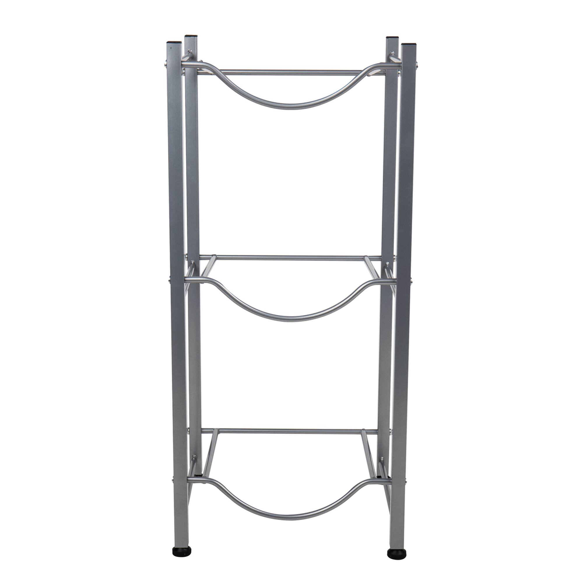 Mind Reader Silver 5-Gallon Water Bottle Jug Storage Rack